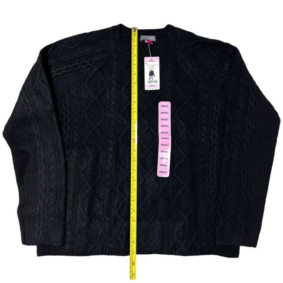 Vince Camuto Women's Cable Sweater Black Soot  Size Small - Picture 6 of 8